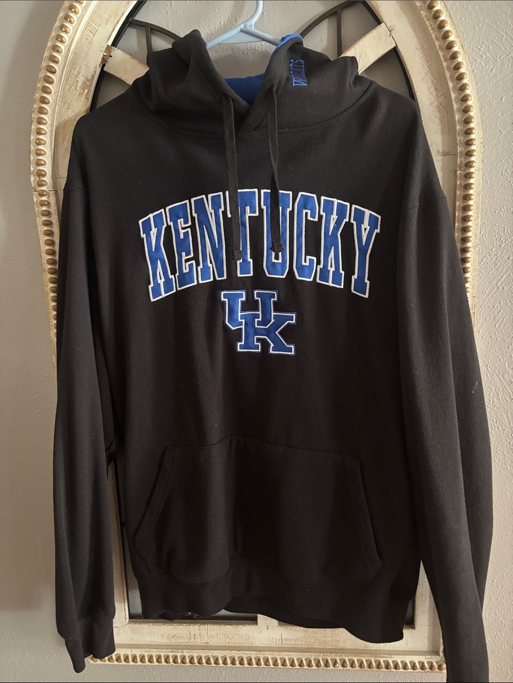 Kentucky Logo Pullover Hoodie - Black with Royal Blue L NWOT